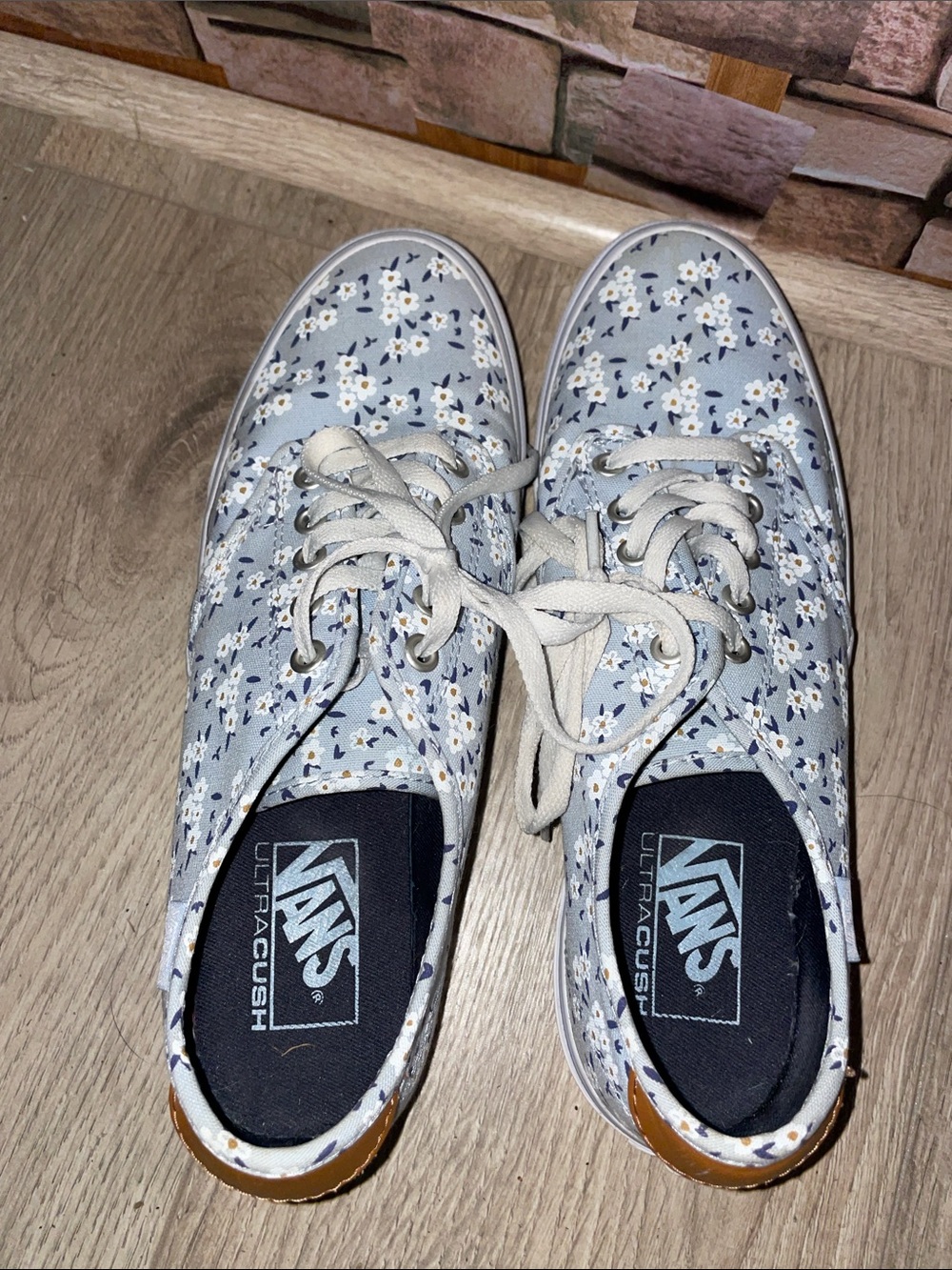 Vans Light Blue Floral Lace-Up Sneakers